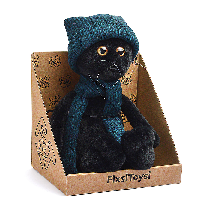 Фото к товару Кот Фикс в шапке с вышивкой В27 Кот Фикс в шапке с вышивкой В27