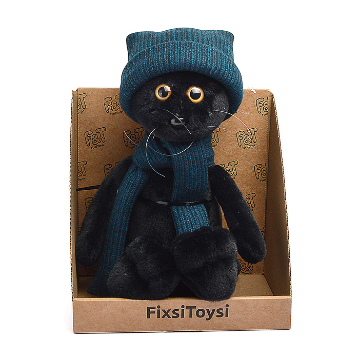 Фото к товару Кот Фикс в шапке с вышивкой В27 Кот Фикс в шапке с вышивкой В27