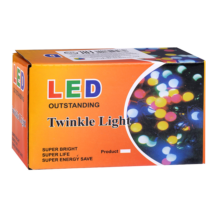 Электрогирлянда 9м, 100 ламп, теплый