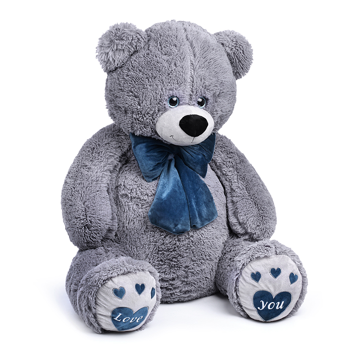 Медведь Пьер с бантом В130 серый 