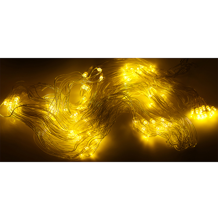 Электрогирлянда Сетка 1,5*1,5 м, 120 ламп, теплый