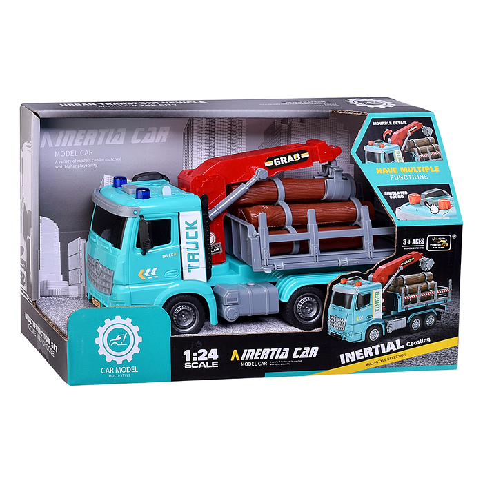 Машина ZH813-11 "Лесовоз" на батарейках, в коробке