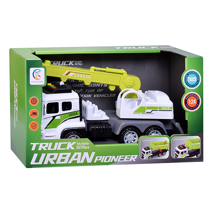 Машина 6630-D "Грузовик с вышкой" на батарейках, в коробке