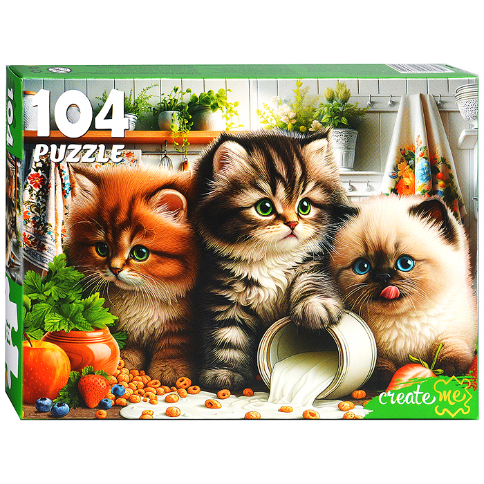 Пазлы 104 "Три котенка на кухне" Пазлы 104 "Три котенка на кухне"