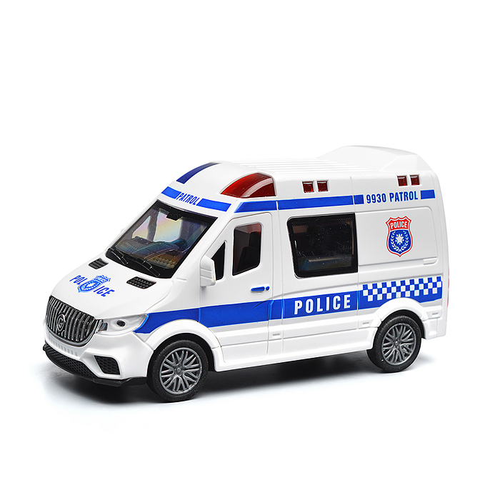Машина YM-9930F "Служебный транспорт" (свет, звук, спрей) в коробке