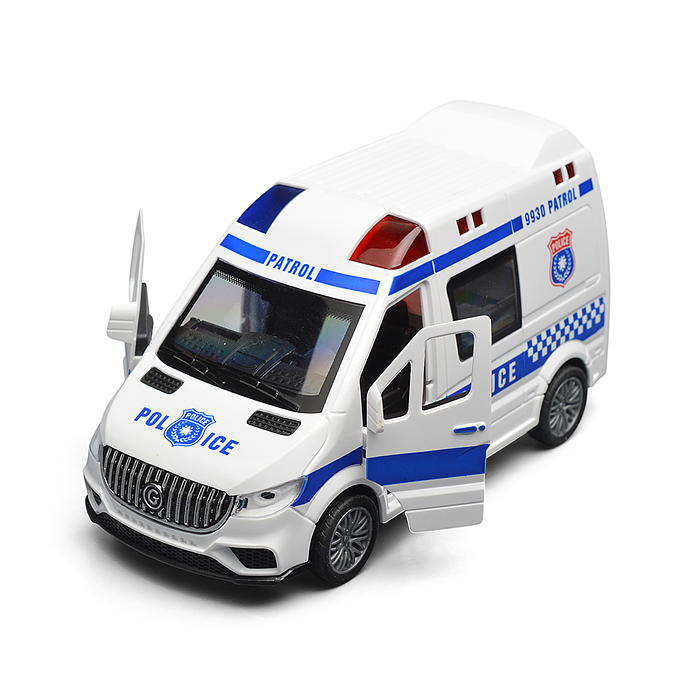 Машина YM-9930F "Служебный транспорт" (свет, звук, спрей) в коробке