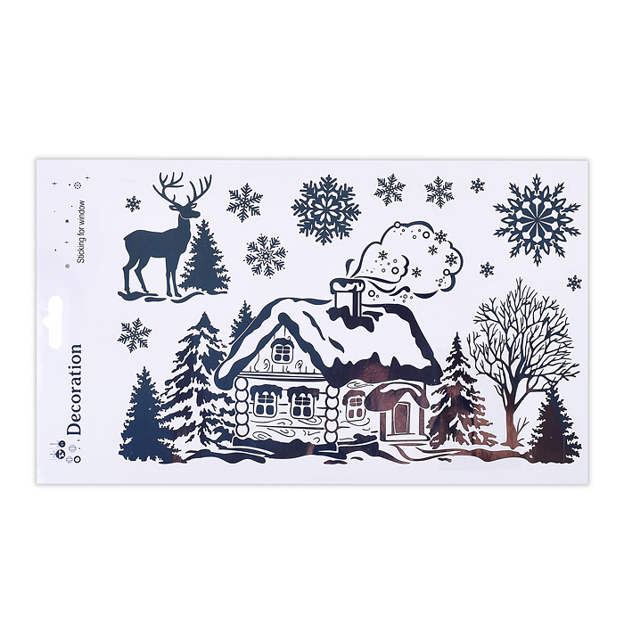 Наклейки новогодние для декора S1573 "Новогоднее настроение" в пакете