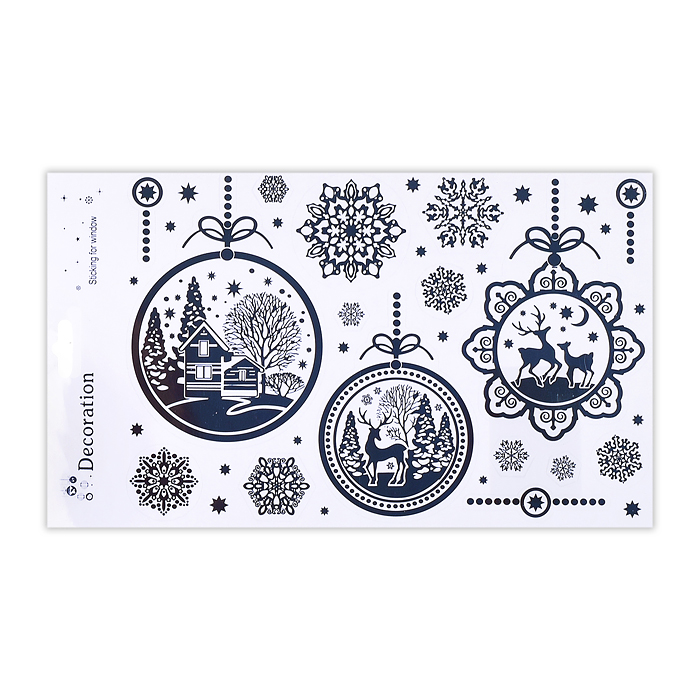 Наклейки новогодние для декора S1573 "Новогоднее настроение" в пакете