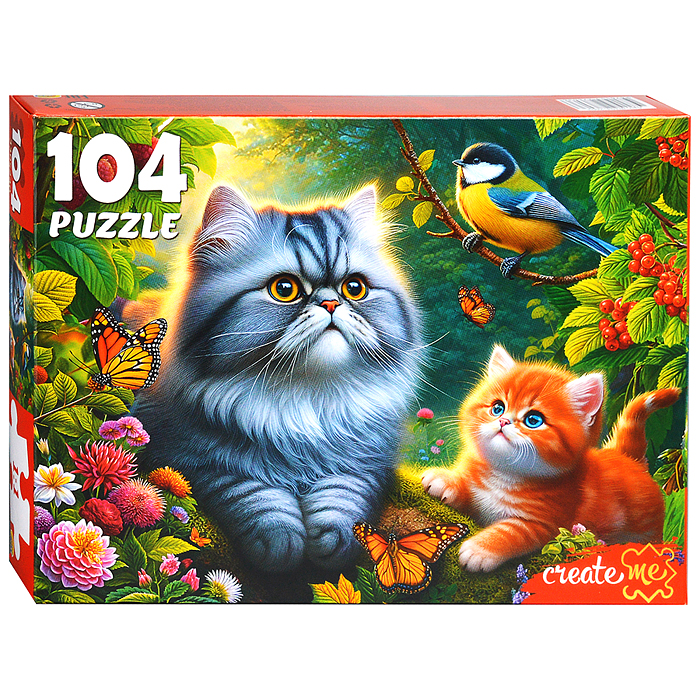 Пазлы 104 "Котики с синицей" Пазлы 104 "Котики с синицей"