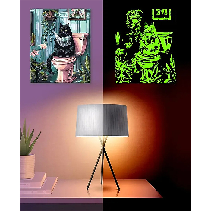 Картина по номерам 30х40 "Утренние новости" со светящейся краской (20 цветов)