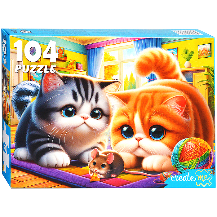 Пазлы 104 "Котята и мышонок" Пазлы 104 "Котята и мышонок"