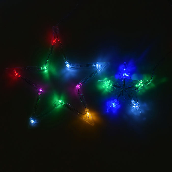 Электрогирлянда-занавес светодиодная "Звездочки", цветная