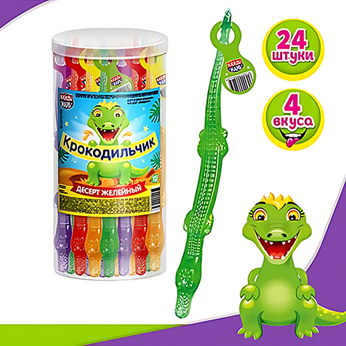 Десерт желейный "Крокодильчик" 72гр*24шт Десерт желейный "Крокодильчик" 72гр*24шт