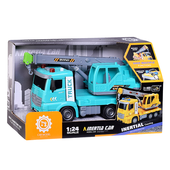 Машина ZH813-4 "Автокран" на батарейках, в коробке