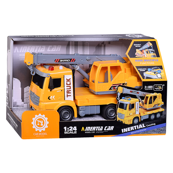 Машина ZH813-4 "Автокран" на батарейках, в коробке