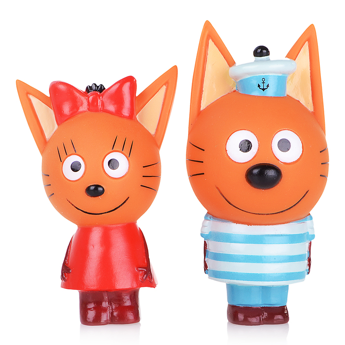 Игрушка для ванны "Три Кота" (Карамелька и Коржик) в сетке 