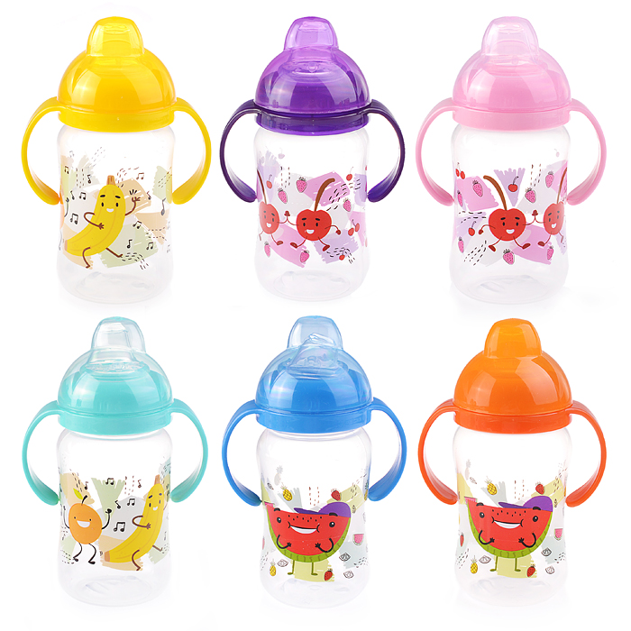 Поильник с силиконовым носиком и ручками "Фрукты"