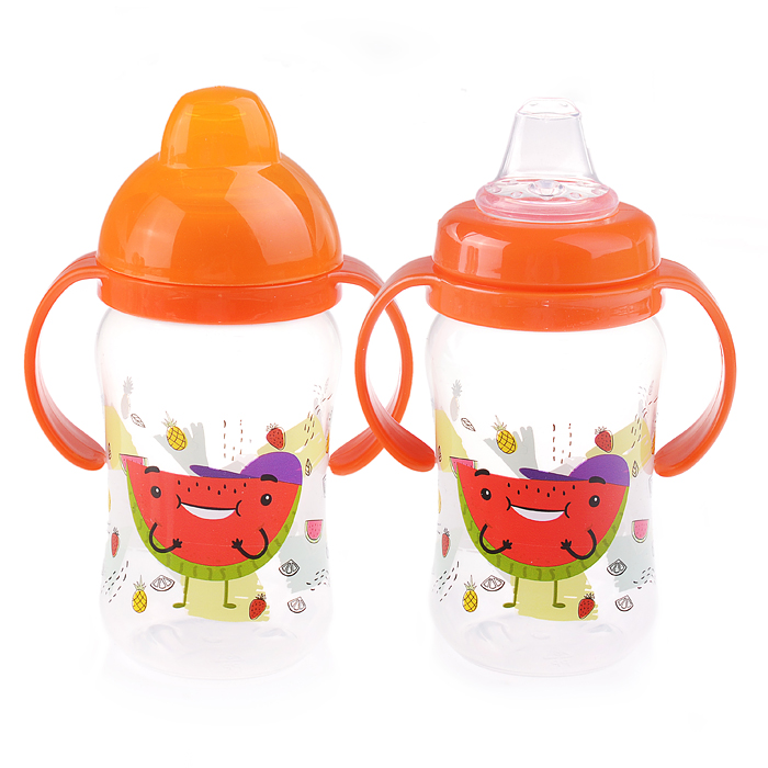 Поильник с силиконовым носиком и ручками "Фрукты"