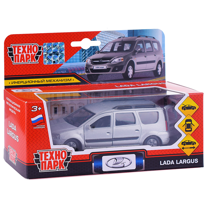 Фото к товару Машина металл Lada Largus 12 см, (двери, багаж., сереб.,) инерц., в коробке Машина металл Lada Largus 12 см, (двери, багаж., сереб.,) инерц., в коробке