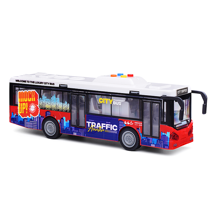 Автобус JS120-C "Городской. Граффити" 1:16 (свет, звук) в коробке