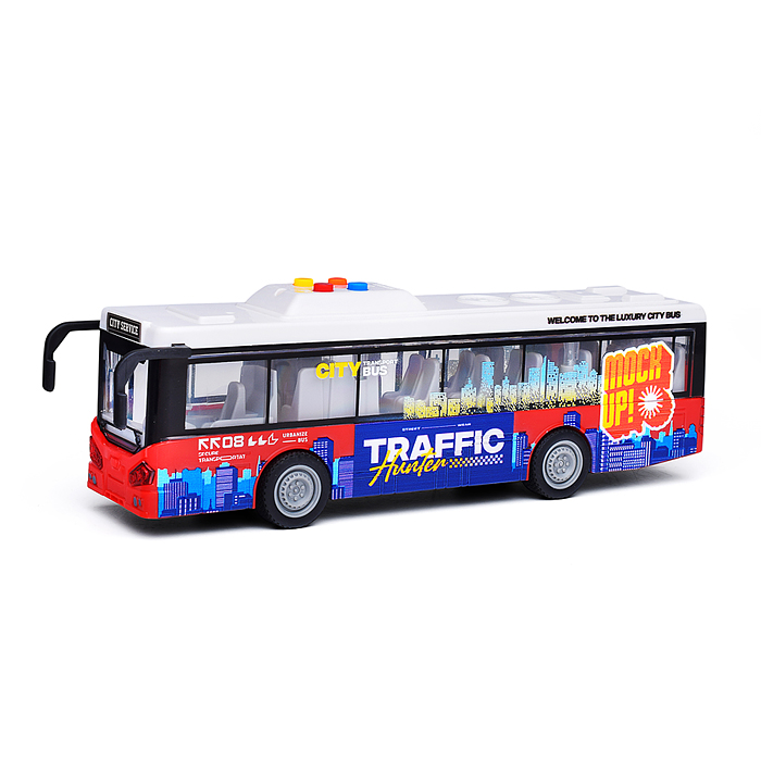 Автобус JS120-C "Городской. Граффити" 1:16 (свет, звук) в коробке