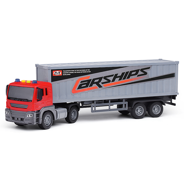 Машина JS205B "Самосвал с контейнером" 1:16 (свет, звук) в коробке