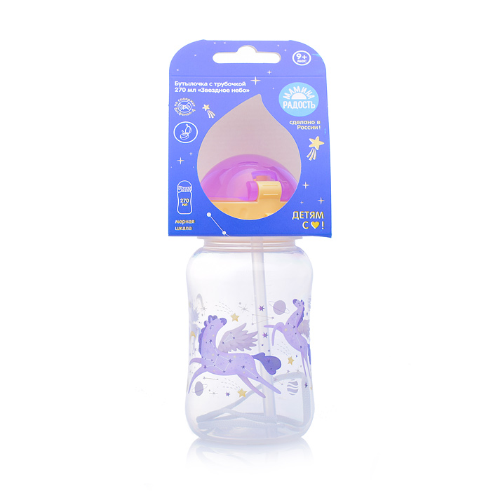 Фото к товару Бутылочка для кормления 270мл с трубочкой "Звездное небо" в ассортименте Бутылочка для кормления 270мл с трубочкой "Звездное небо" в ассортименте