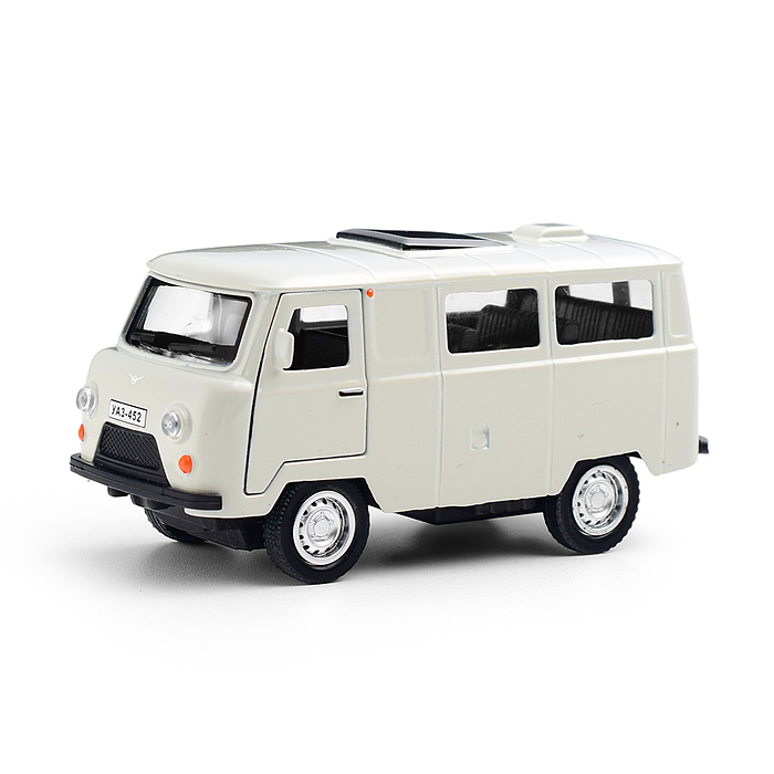 Машина металл уаз-452 "Буханка" 10,5 см, дв, инерц, серебристый, кор. 