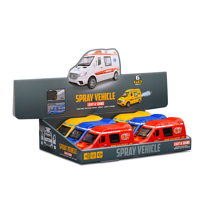 Машина YM-9931F со светом, музыкой и распылителем, в коробке