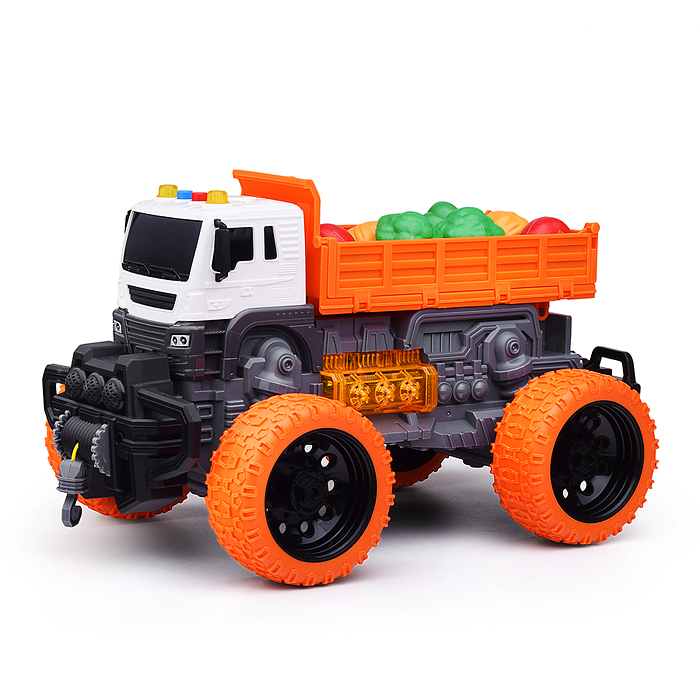 Машина JS118S "Грузовик фрукты/овощи. Мега Сити" 1:16 (свет, звук) в коробке