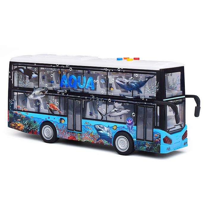 Автобус JS123-C "Океан. Двухэтажный" 1:16 (свет, звук) в коробке