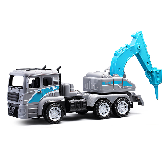 Машина 6607-E "Строительные работы" с дорожными знаками, в коробке