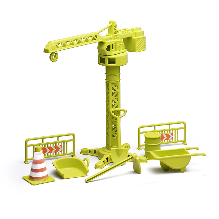 Машина 6607-E "Строительные работы" с дорожными знаками, в коробке