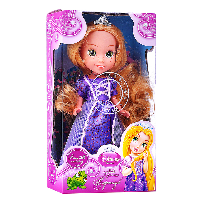 Кукла 25 см озвуч, Рапунцель, свет (амулет, руки и ноги сгиб, акс)