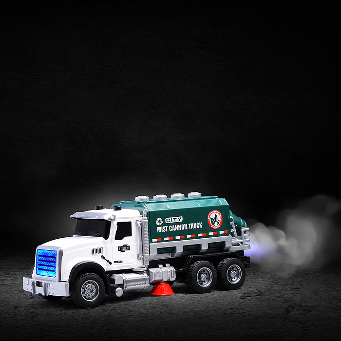 Машина YM-9922F "Мусоровоз" (свет, звук, спрей) в коробке