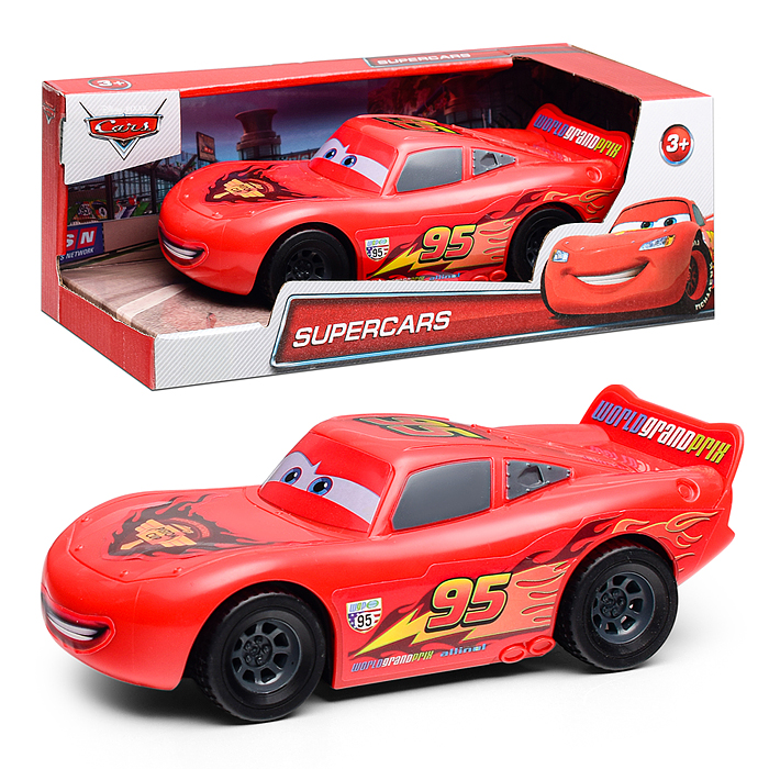 Машина пластик "Тачки" звук. 17 см, красный 