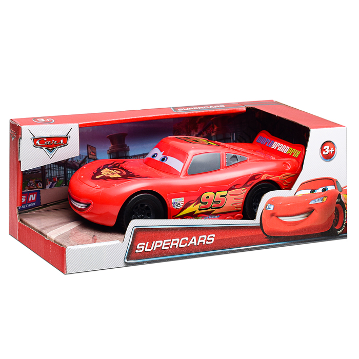 Машина пластик "Тачки" звук. 17 см, красный 