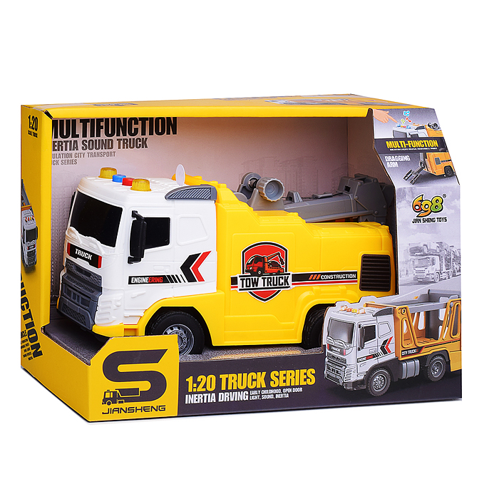 Машина JS176 "Инжинерная" 1:20 (свет, звук) в коробке (желтый)