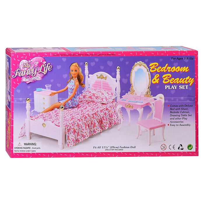 Набор мебели для кукол 2319 "Спальня" в коробке