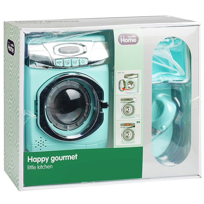Бытовая техника A1001-4 "Стиральная машина" с аксессуарами, в коробке (цвет мятный)