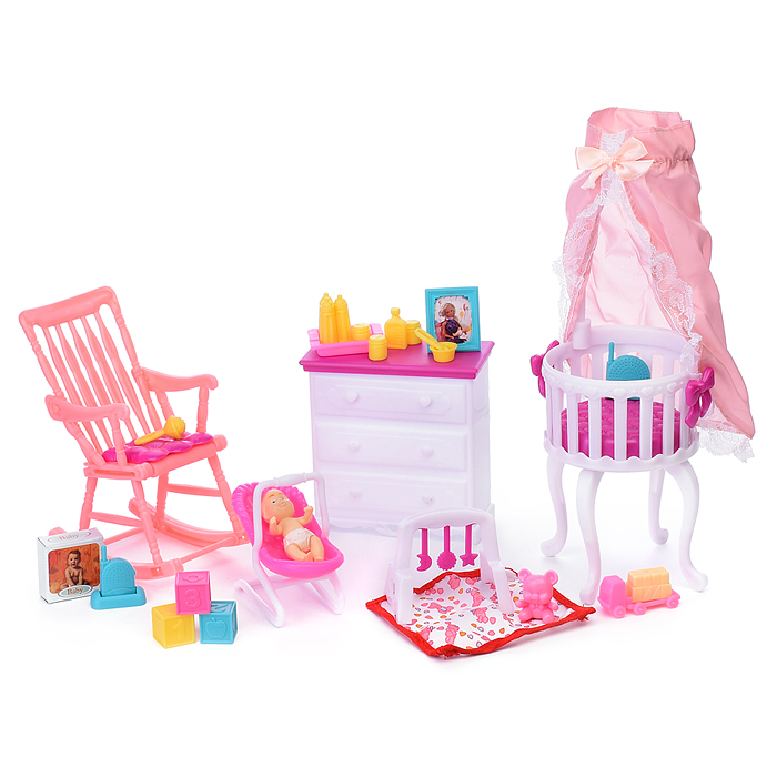 Набор мебели для кукол 9929 "Детская комната" в коробке 