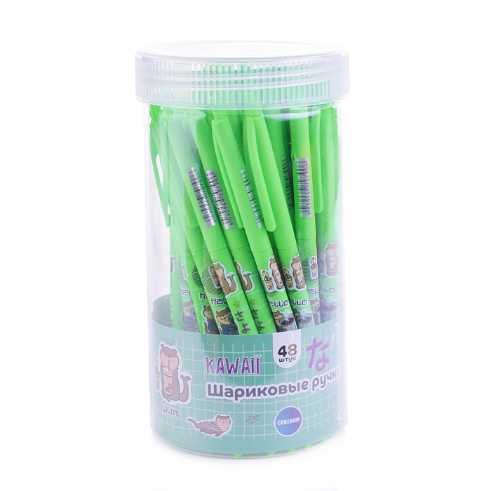 Ручка шариковая автомат "Каваи выдры" корпус Slim прорезиненный, цвет чернил синий, 0,7 мм