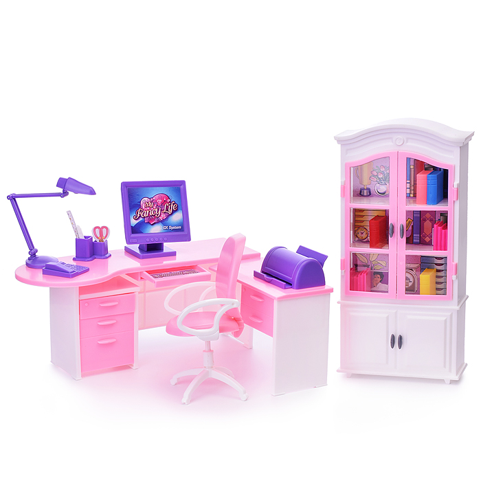 Набор мебели для кукол 24018 "Рабочий кабинет" в коробке 