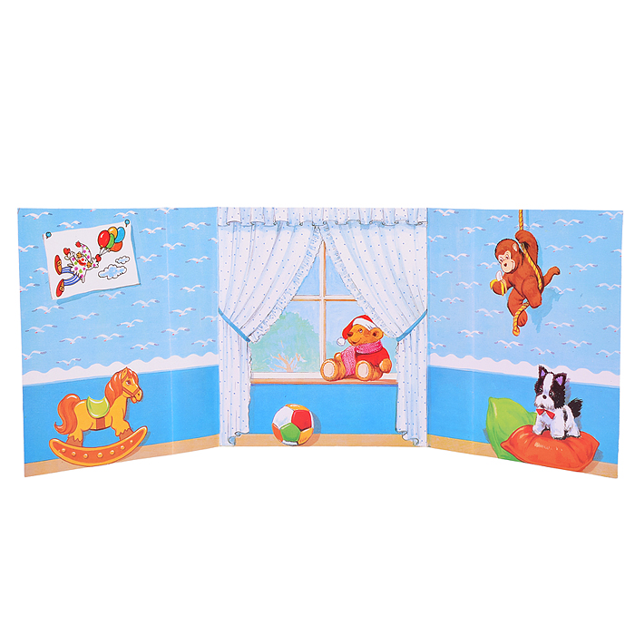 Набор мебели для кукол 9409 "Детская комната" в коробке 