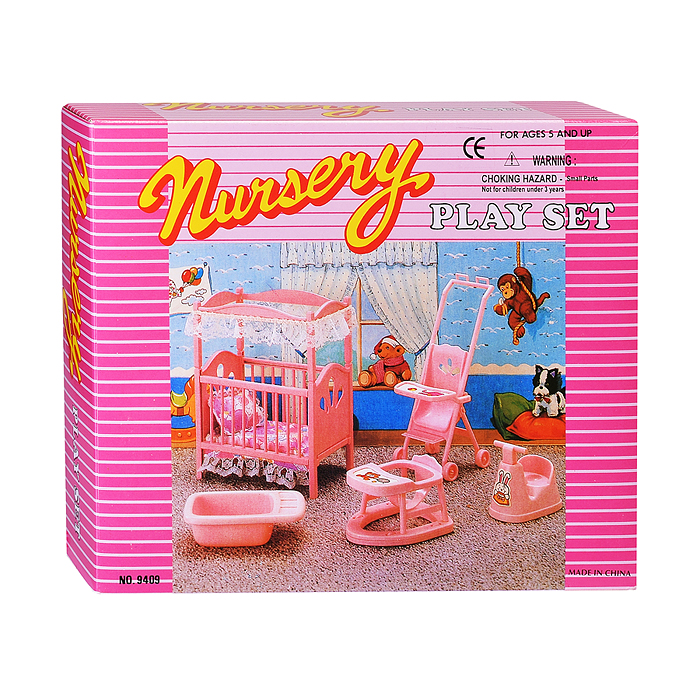 Набор мебели для кукол 9409 "Детская комната" в коробке 
