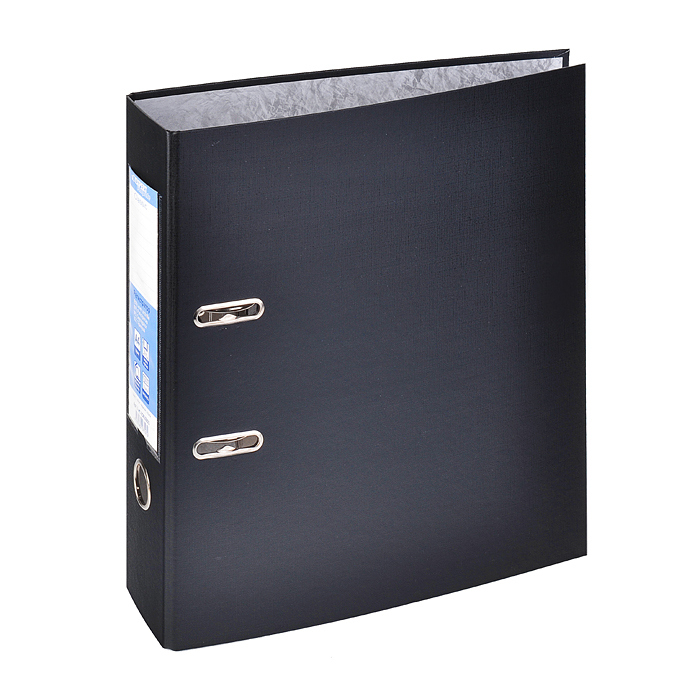 Регистратор PVC 80 мм. Classic А4 несъемный арочный механизм, черный