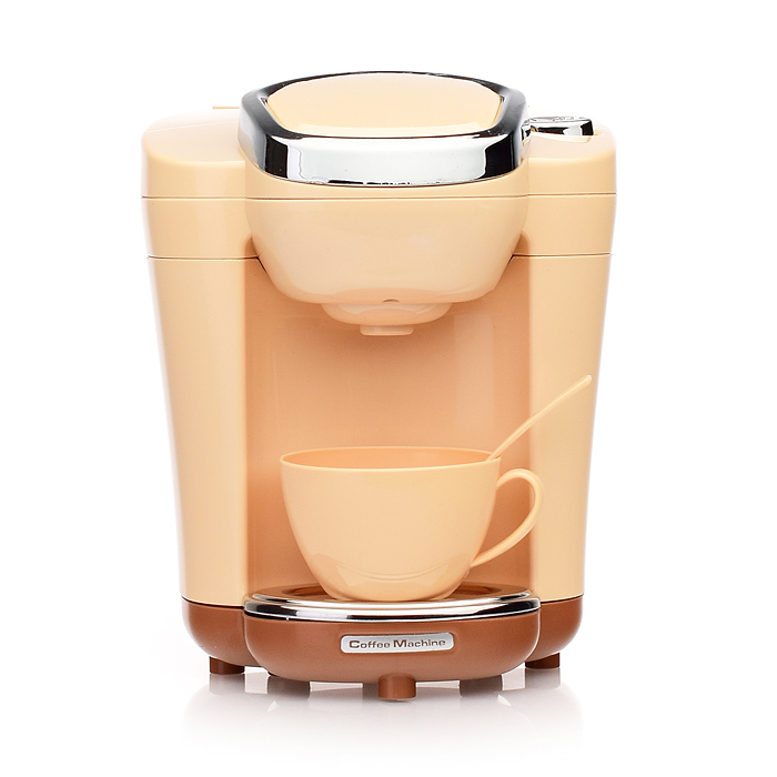 Бытовая техника A1008-3 "Кофемашина" с аксессуарами, бежевый , (свет, звук) в коробке