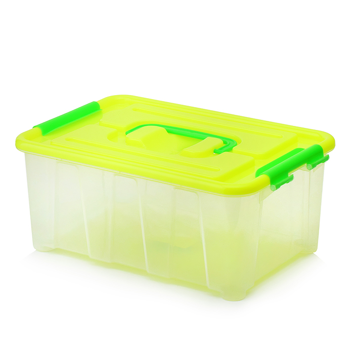 Контейнер для хранения, пластиковый, 4 литра, габариты 285x190x120 мм, выдерживает вес до 10 кг.