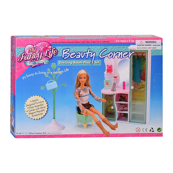 Набор мебели для кукол 2809 "Туалетный столик" в коробке 