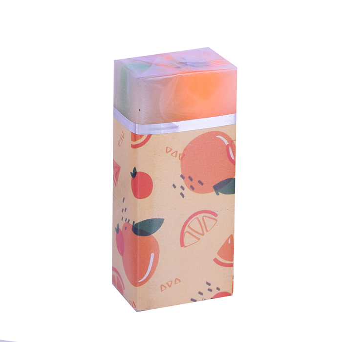 Ластик из синтетического каучука Фрукты, дизайны ассорти (апельсин, виноград, арбуз), в индиви